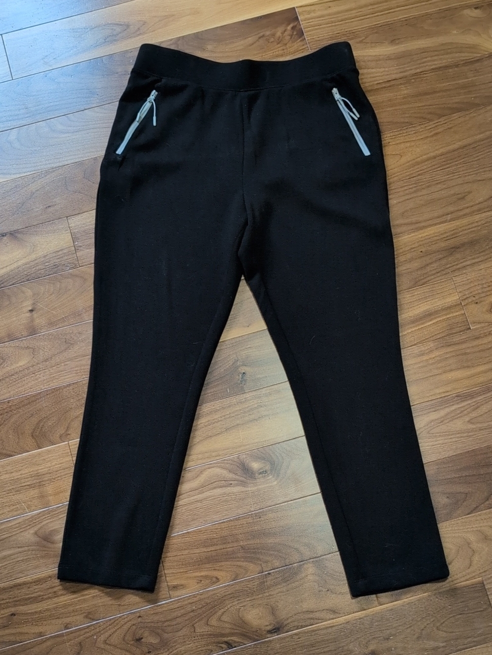 Tribal Black Activewear Trackpants with Gray Zip Pockets